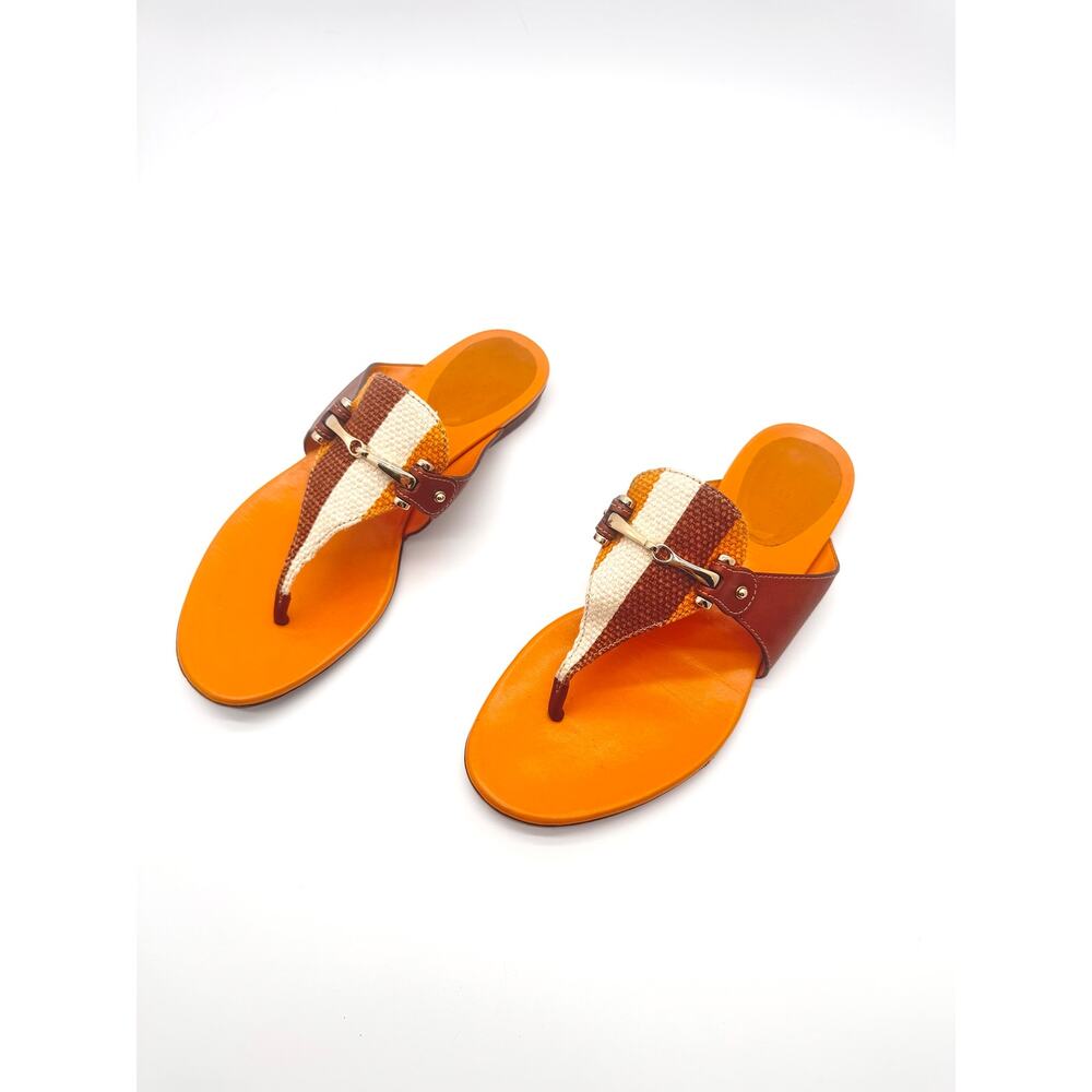 Gucci Mustard Yellow Suede Horsebit Thong Sandals Women’s 7.5B